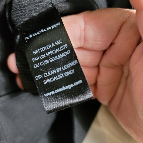 Mackage Andra Moto Jacket in Black Denim with Lamb Leather Sleeves Small - Picture 7 of 12